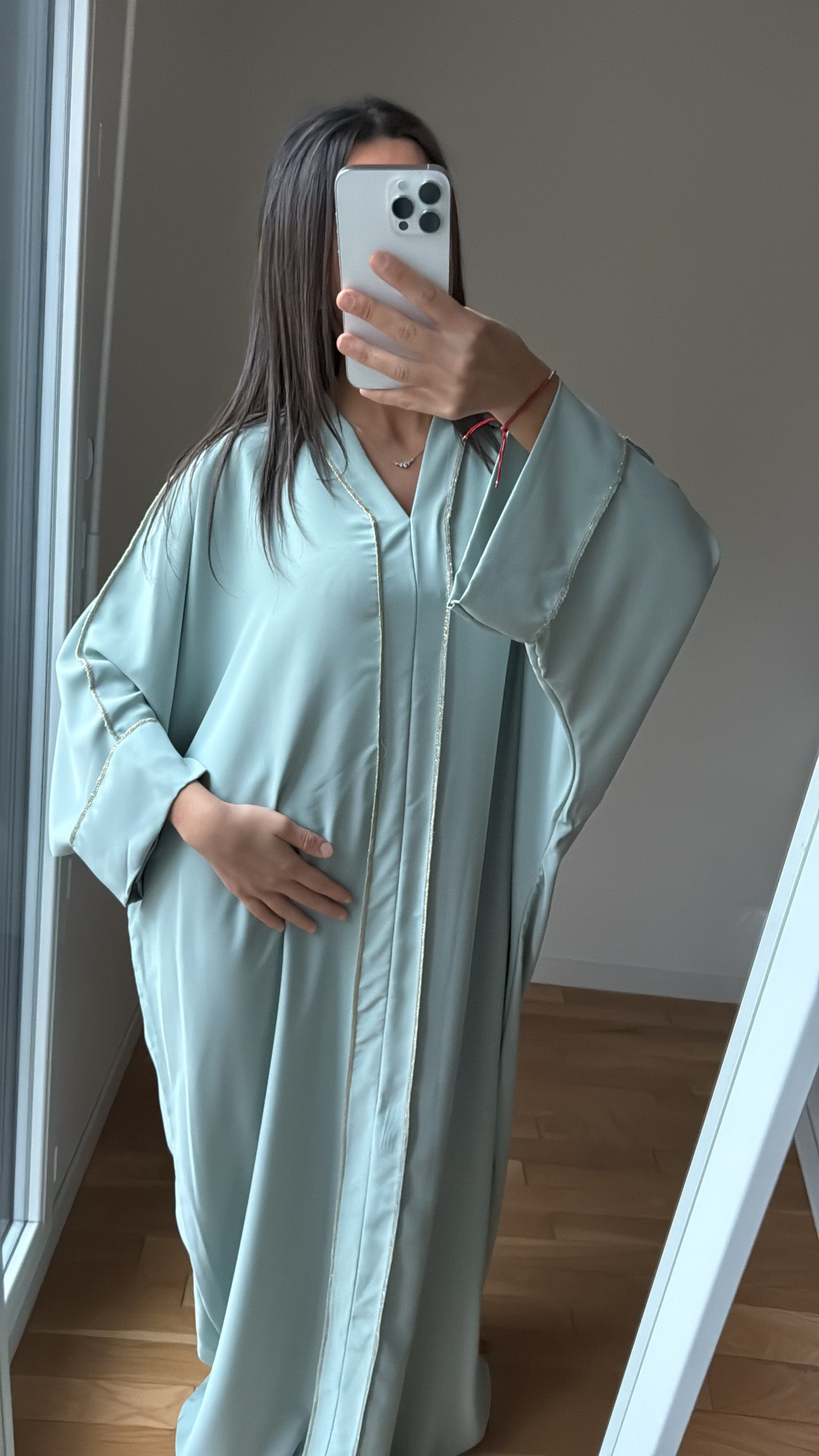 Abaya bleu turquoise