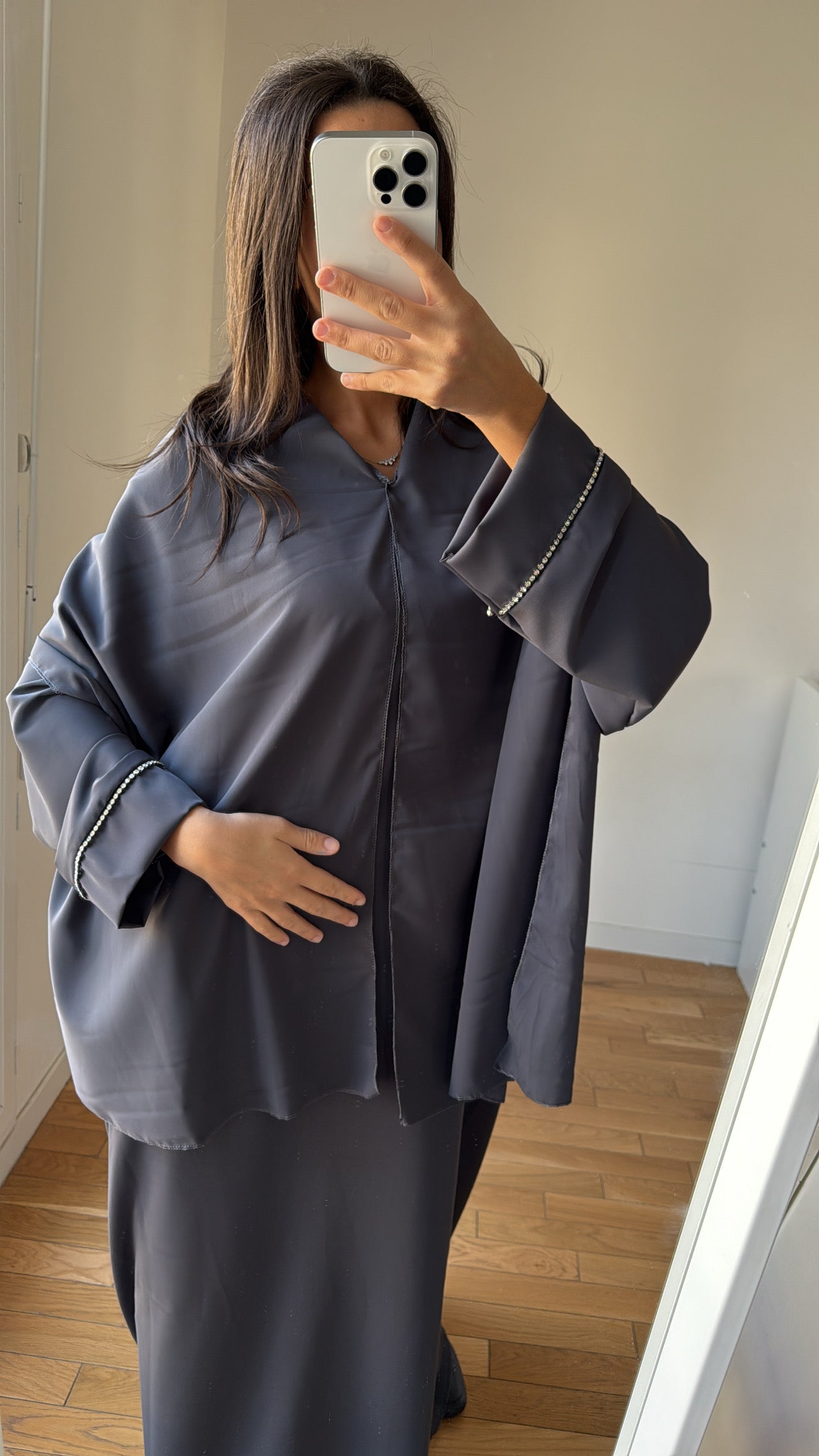 Abaya bleu / gris