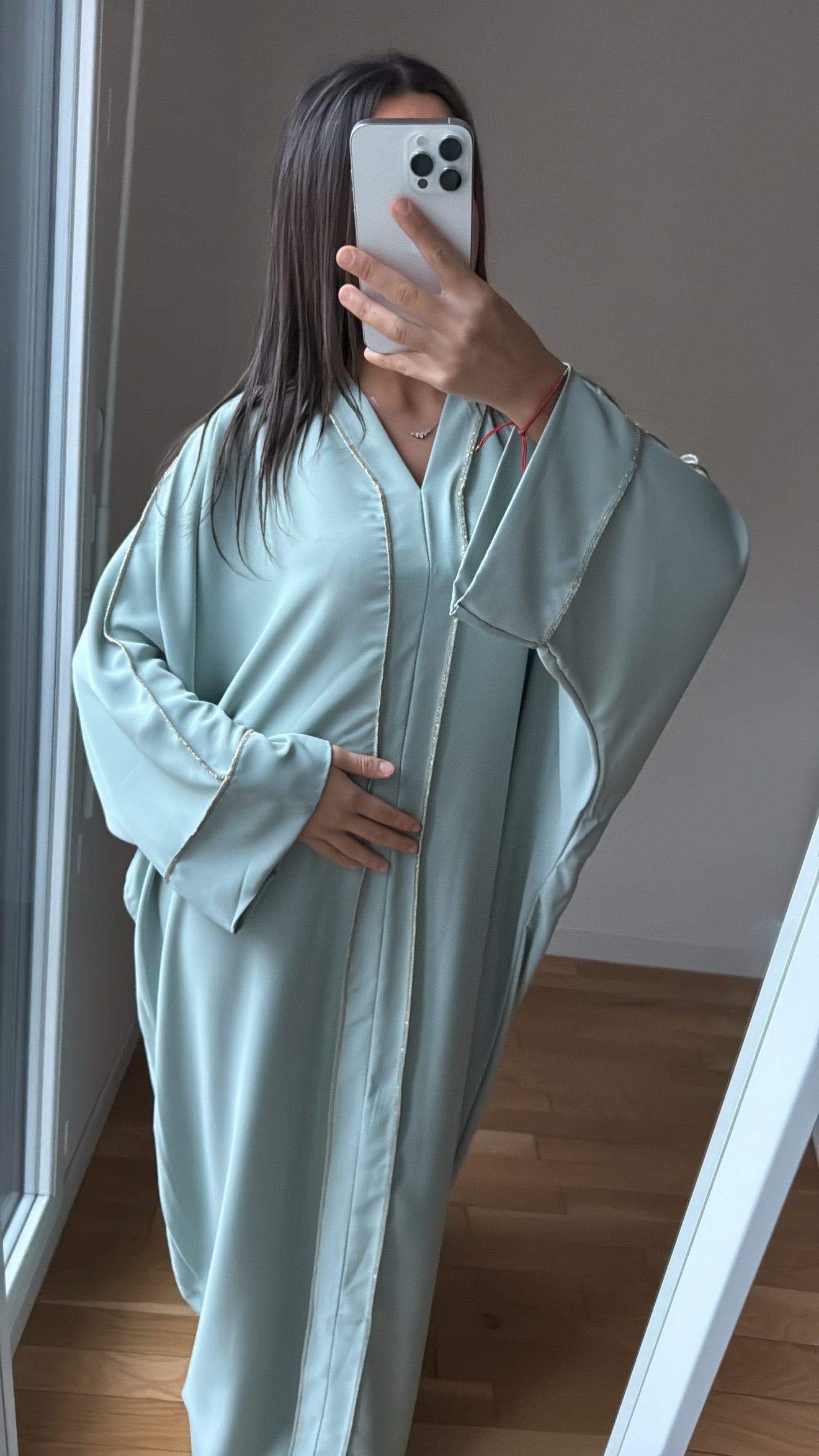 Abaya bleu turquoise