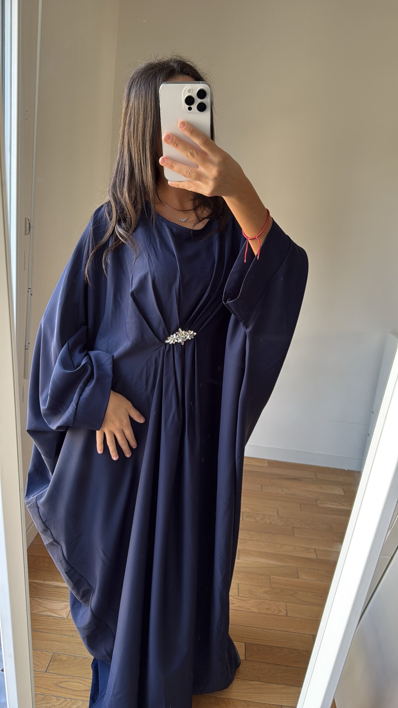 Abaya faila bleu marine