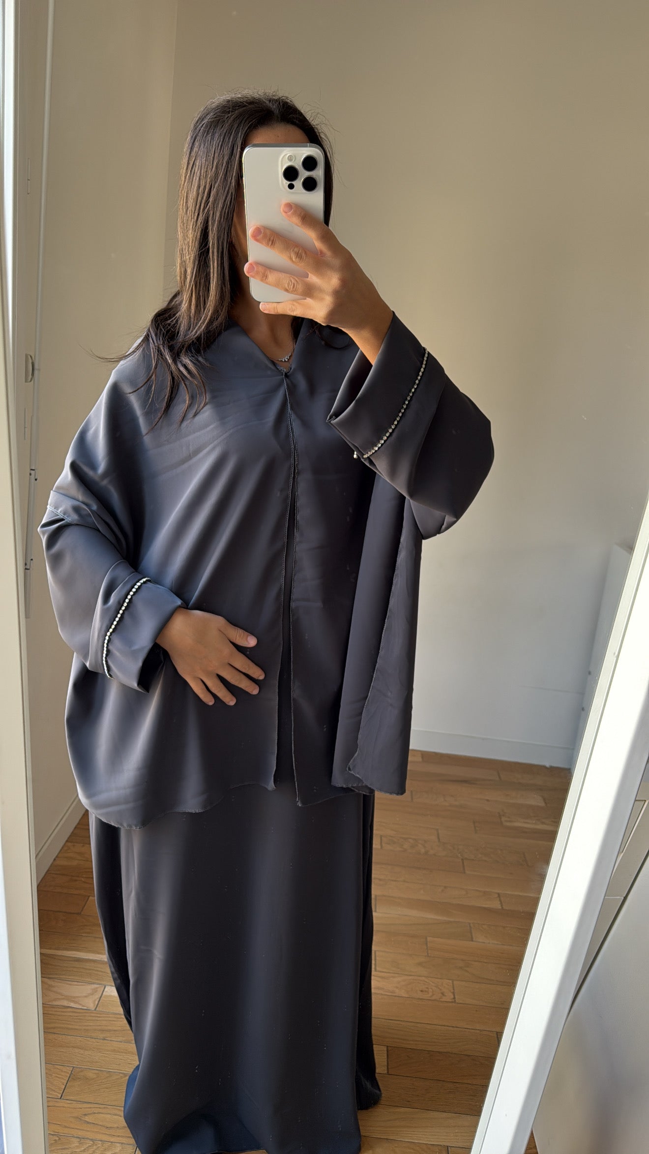 Abaya bleu / gris