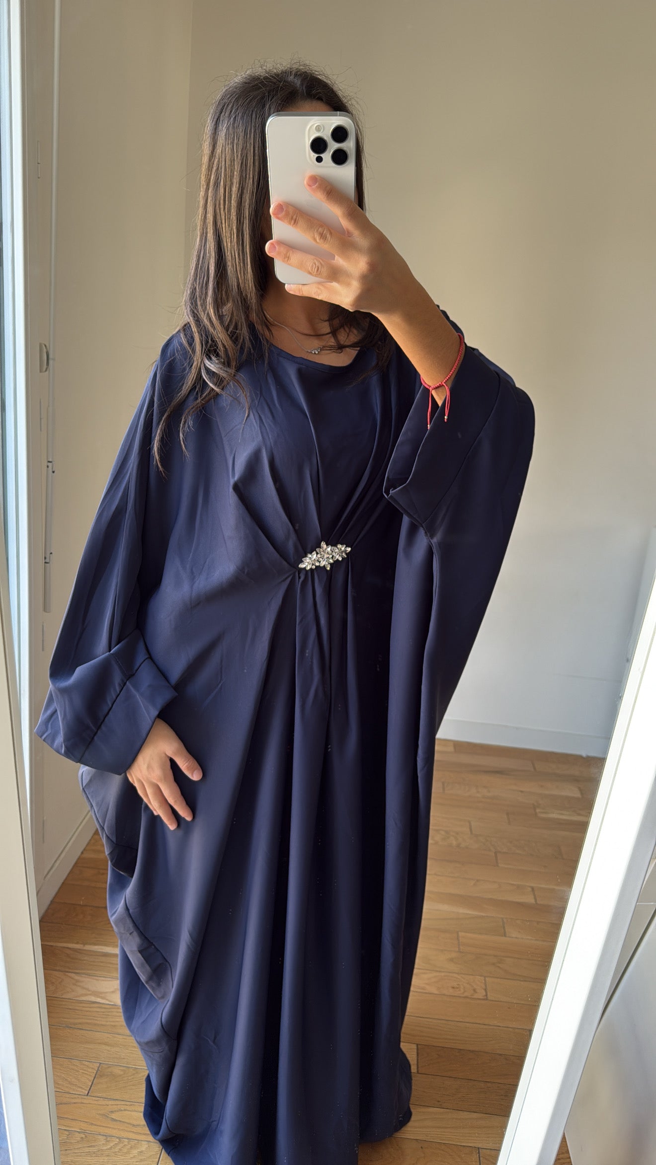 Abaya faila bleu marine