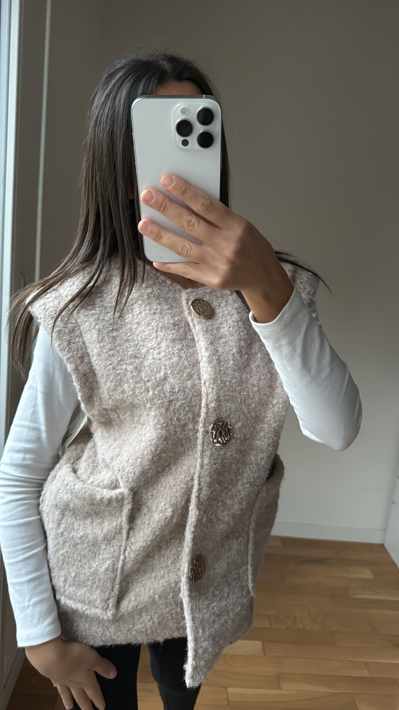 Gilet beige 2 poches