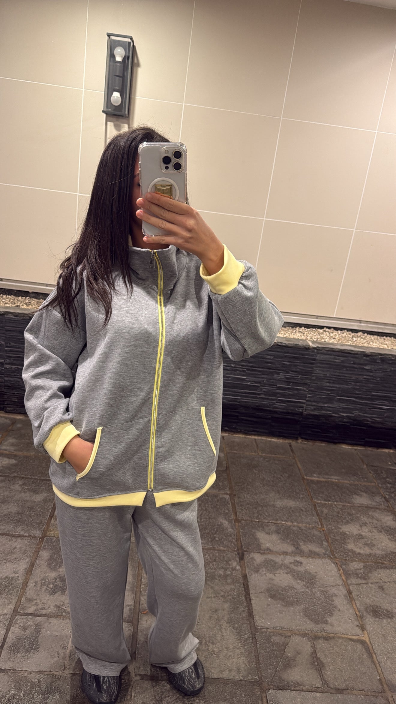 Ensemble nejma gris / jaune