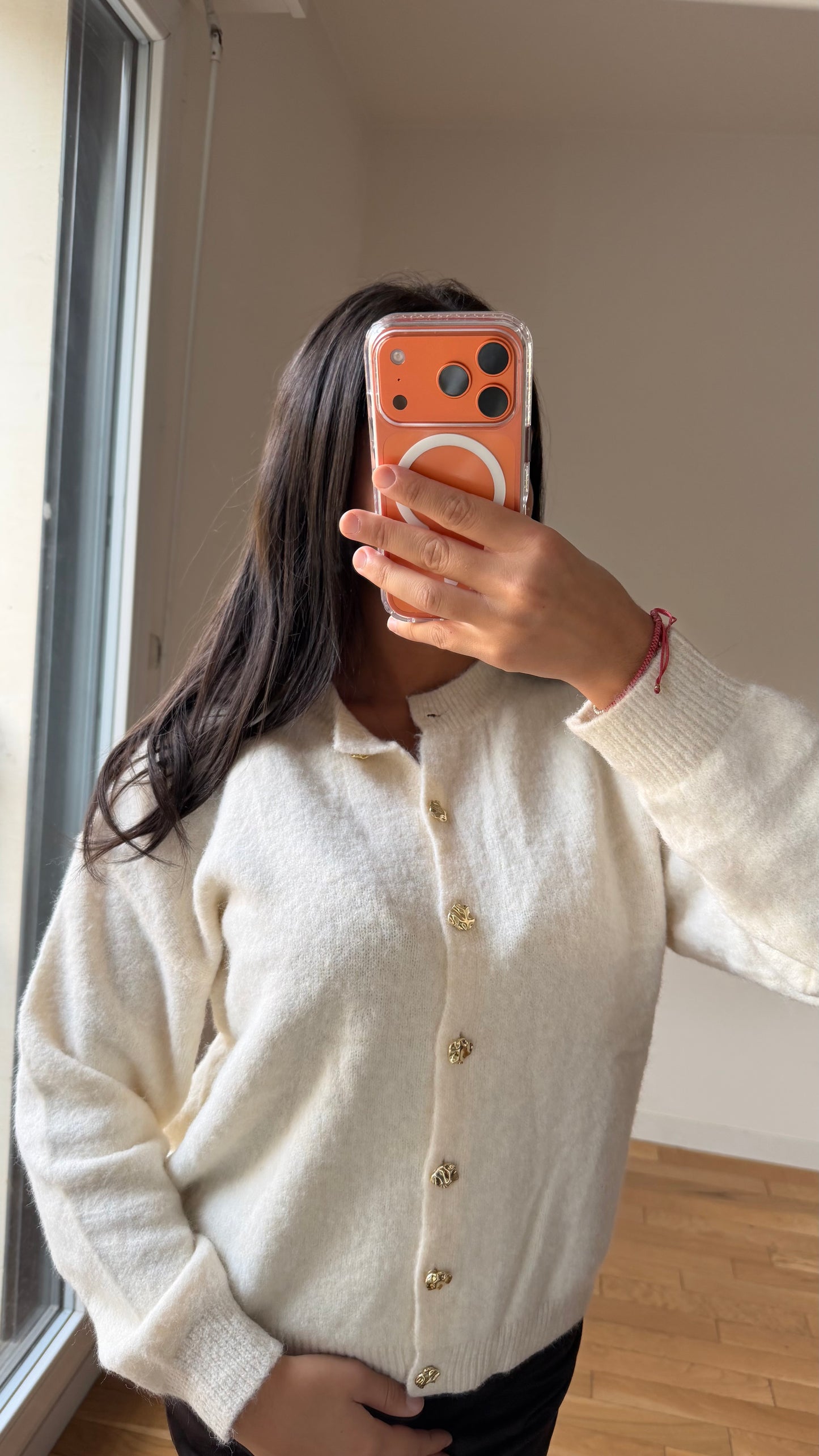 Gilet Asma blanc cassé