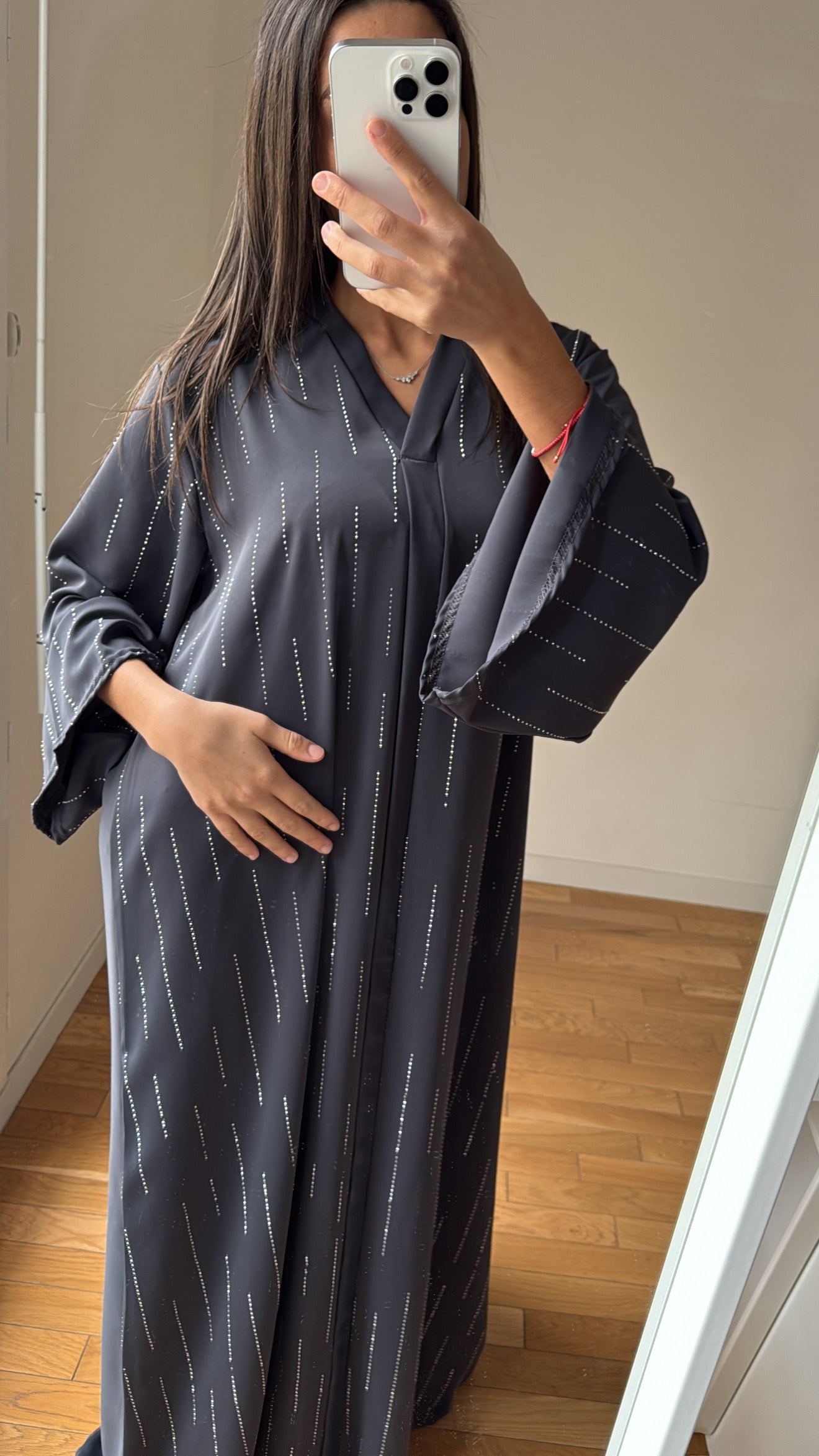 Abaya bleu gris