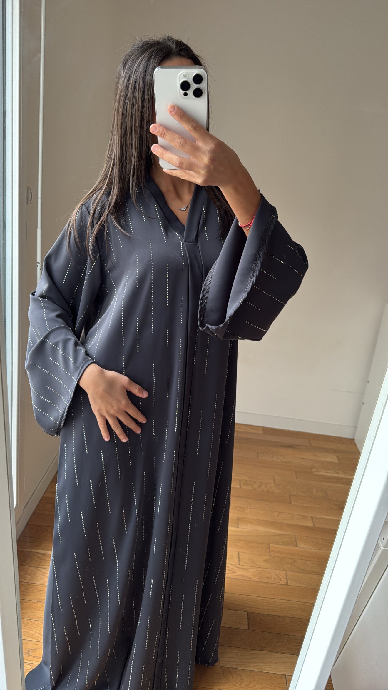 Abaya bleu gris
