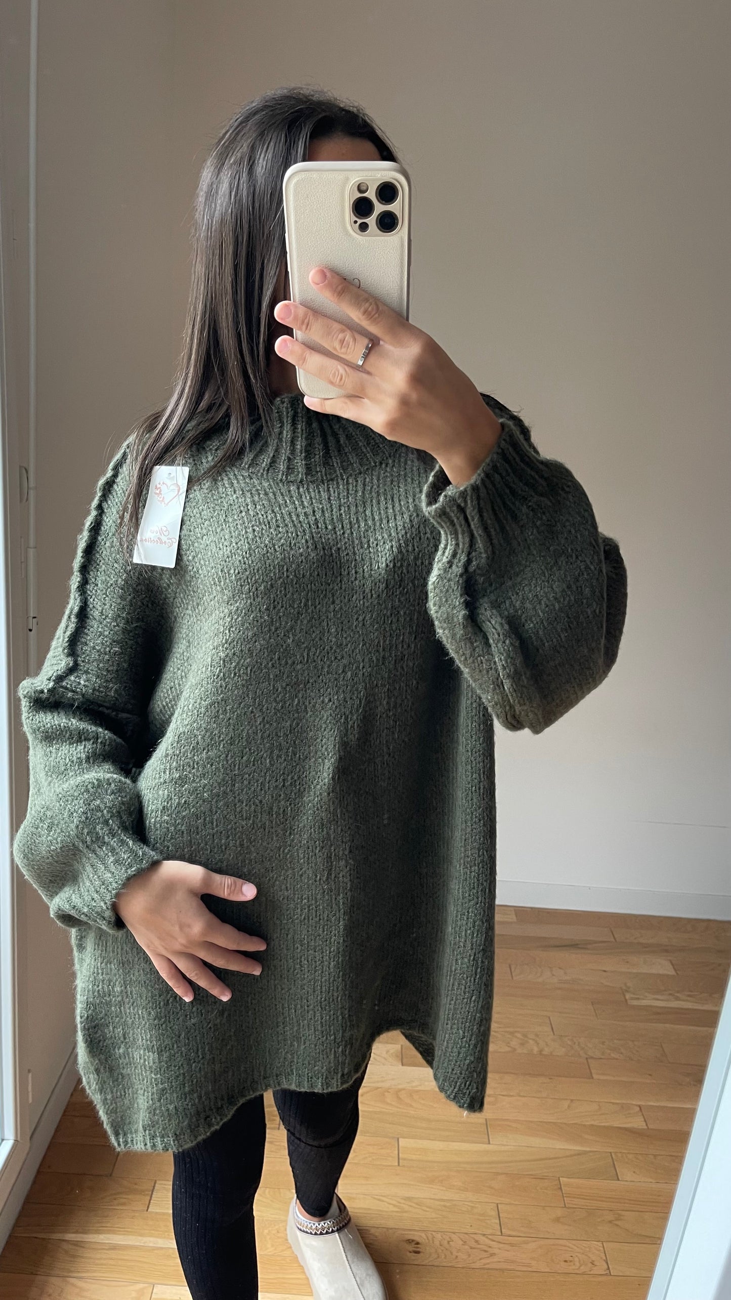 Pull vert kaki