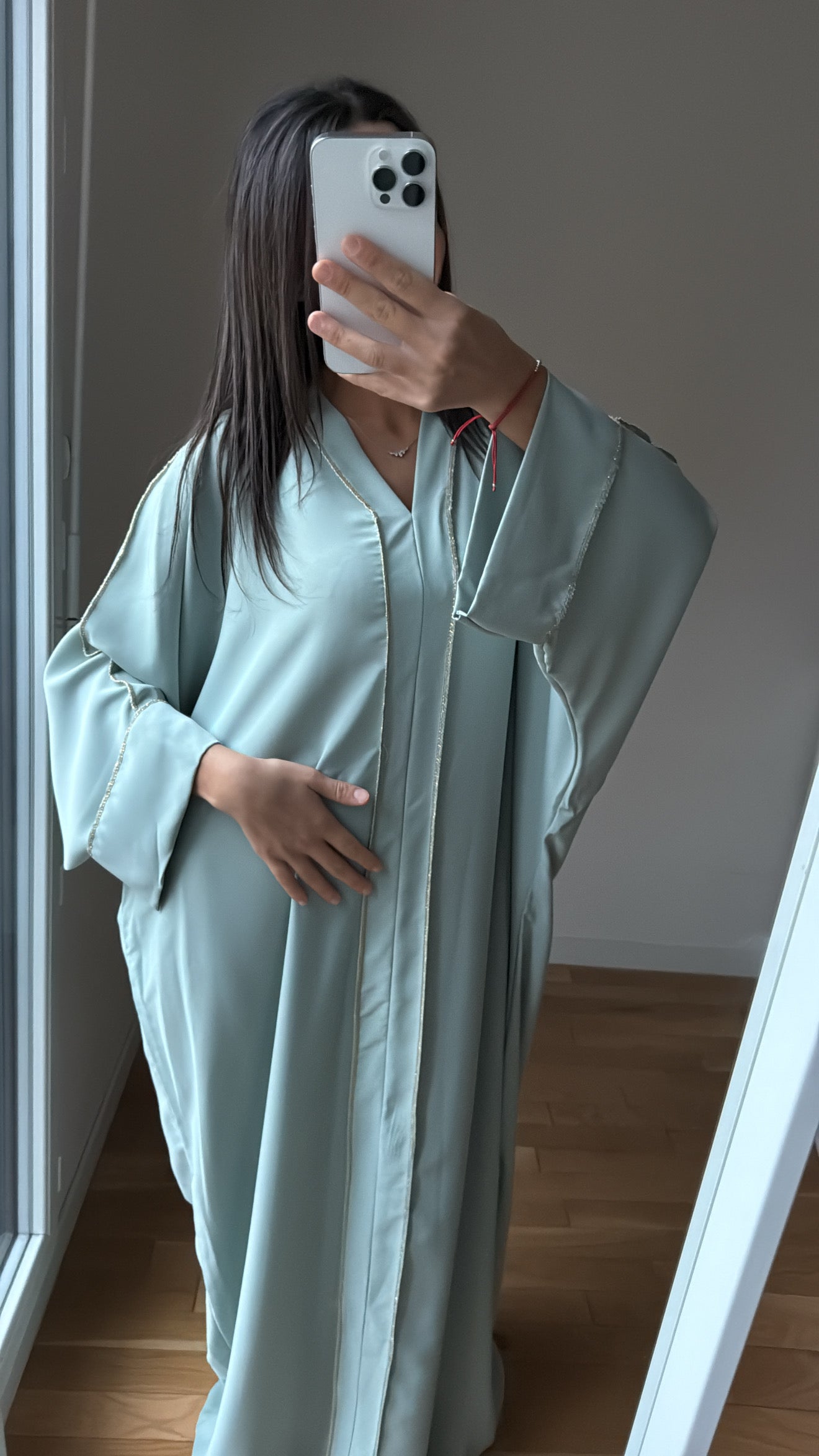 Abaya bleu turquoise