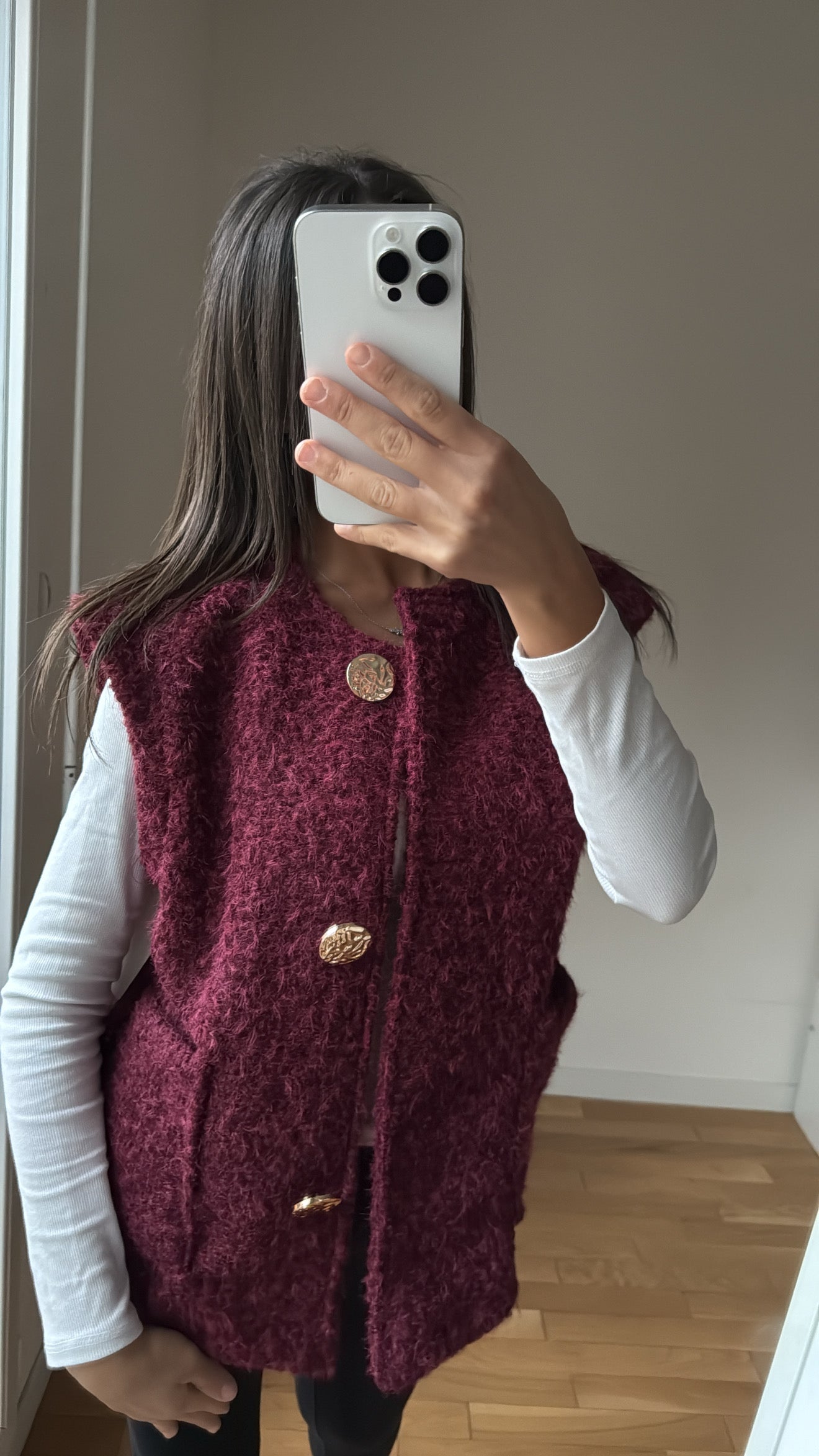 Gilet bordeaux 2 poches