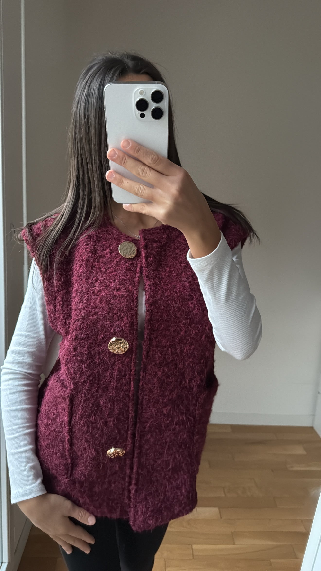 Gilet bordeaux 2 poches