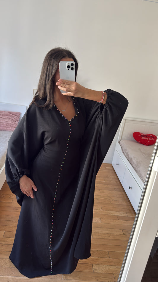 Abaya perle noire