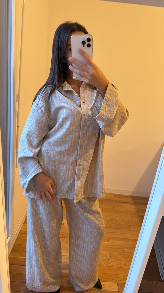 Ensemble chemise beige