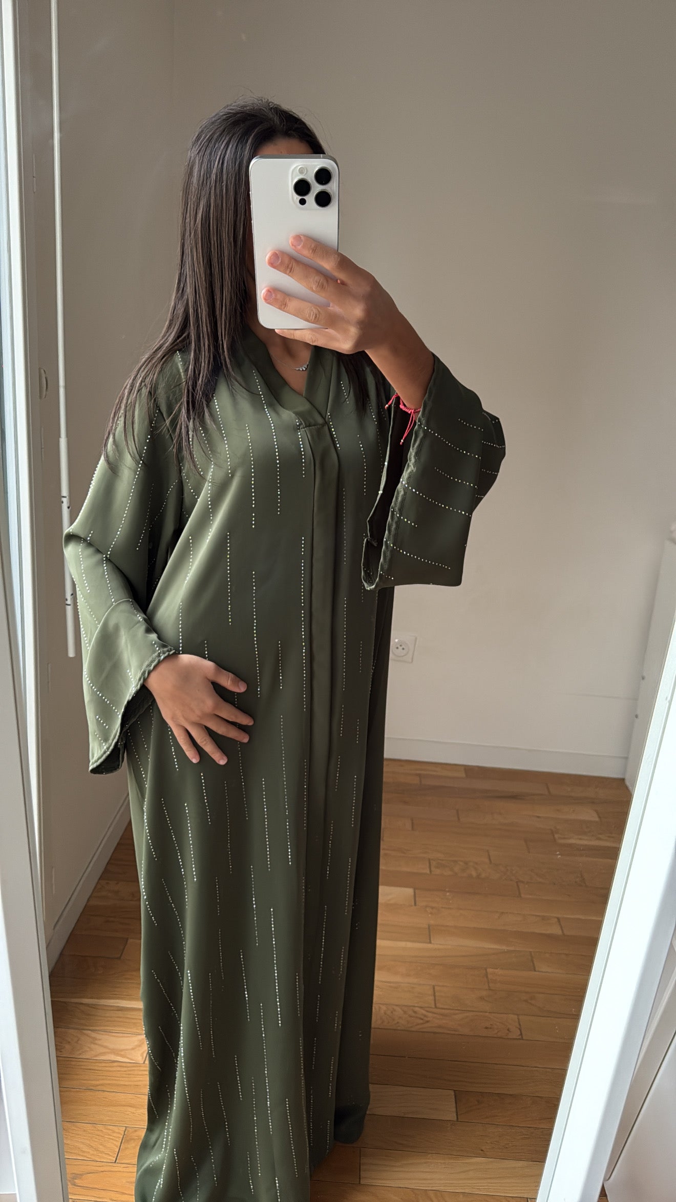Abaya Neyla vert kaki