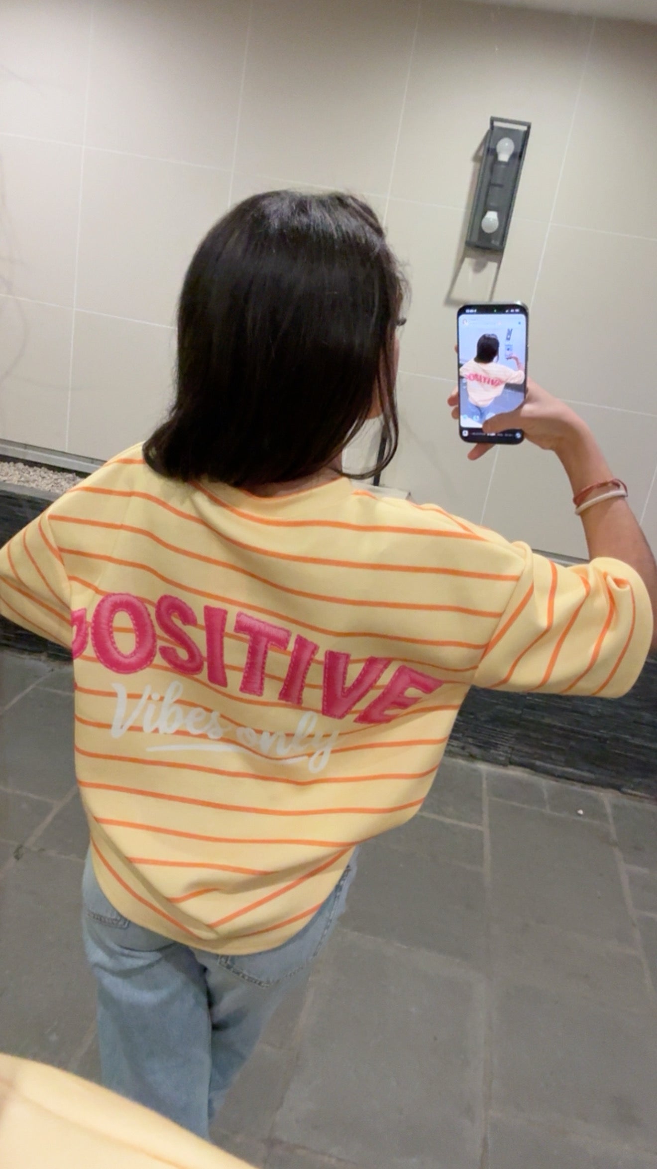 T shirt positive jaune