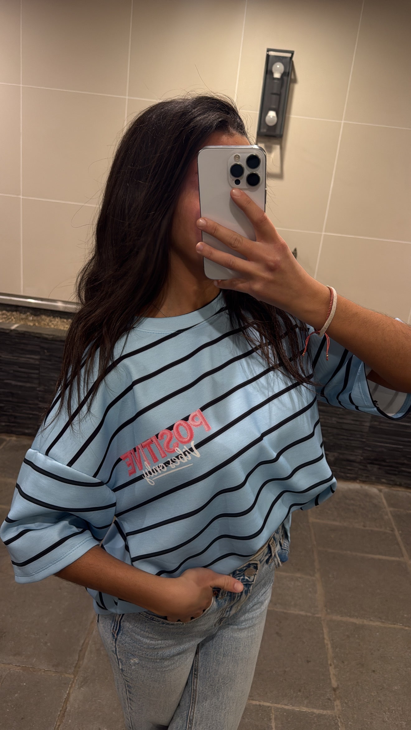 T shirt positive bleu