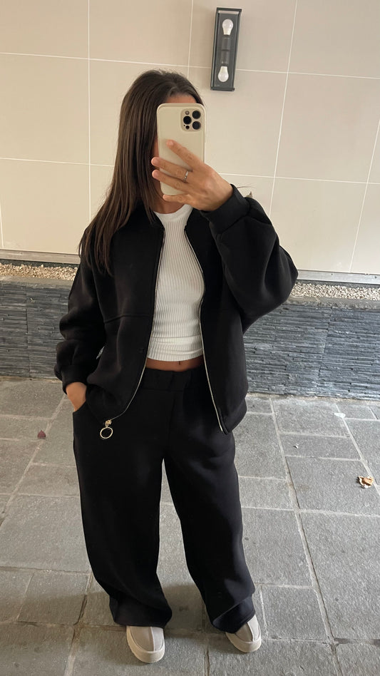 Ensemble jogging noir chaud