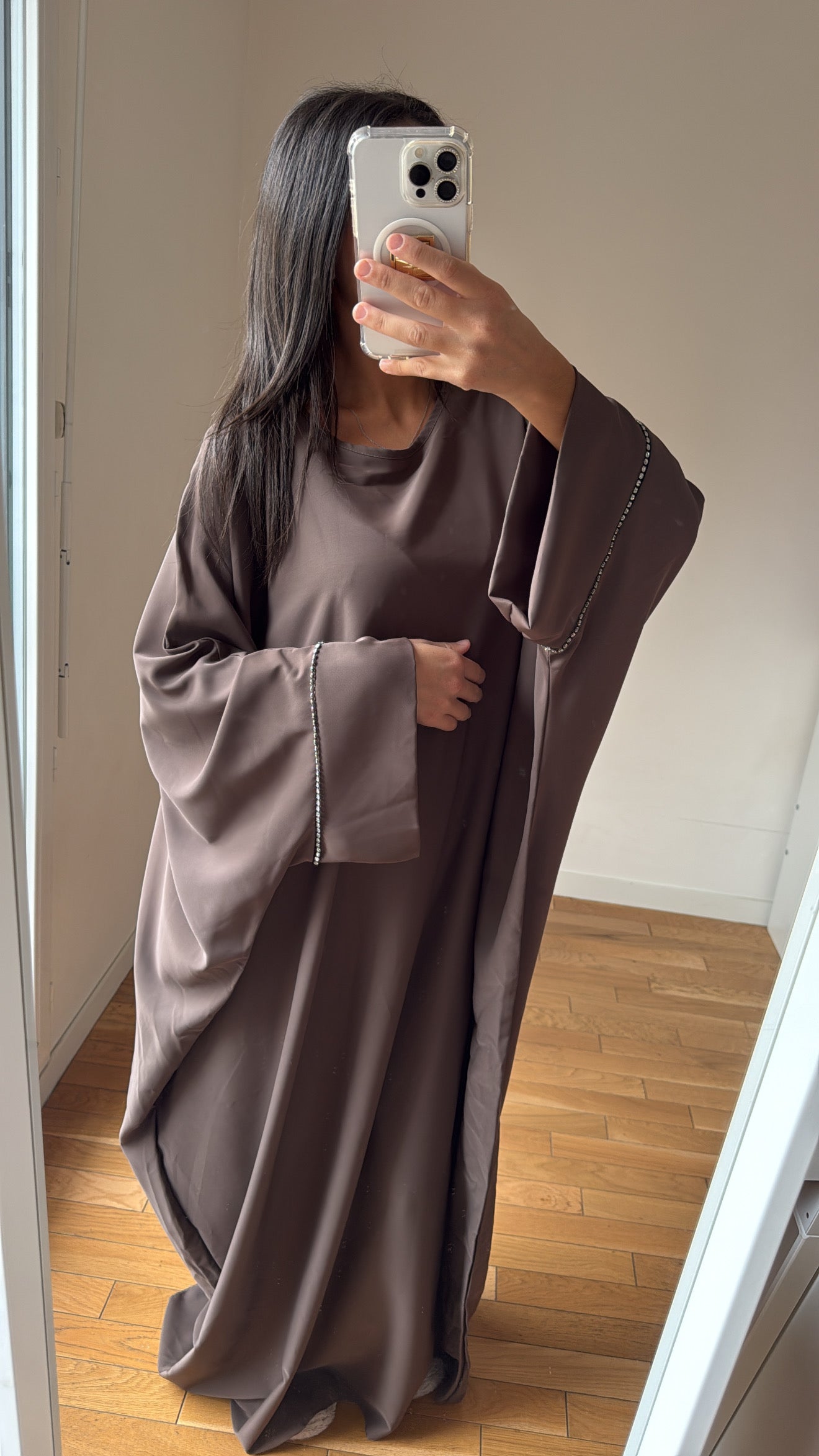 Abaya anya marron chocolat