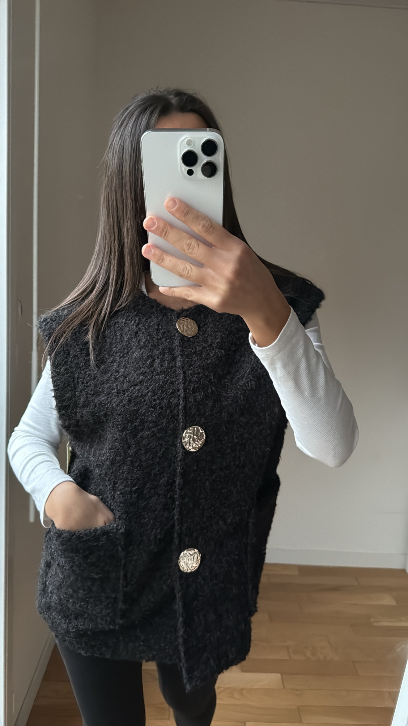 Gilet noir 2 poches