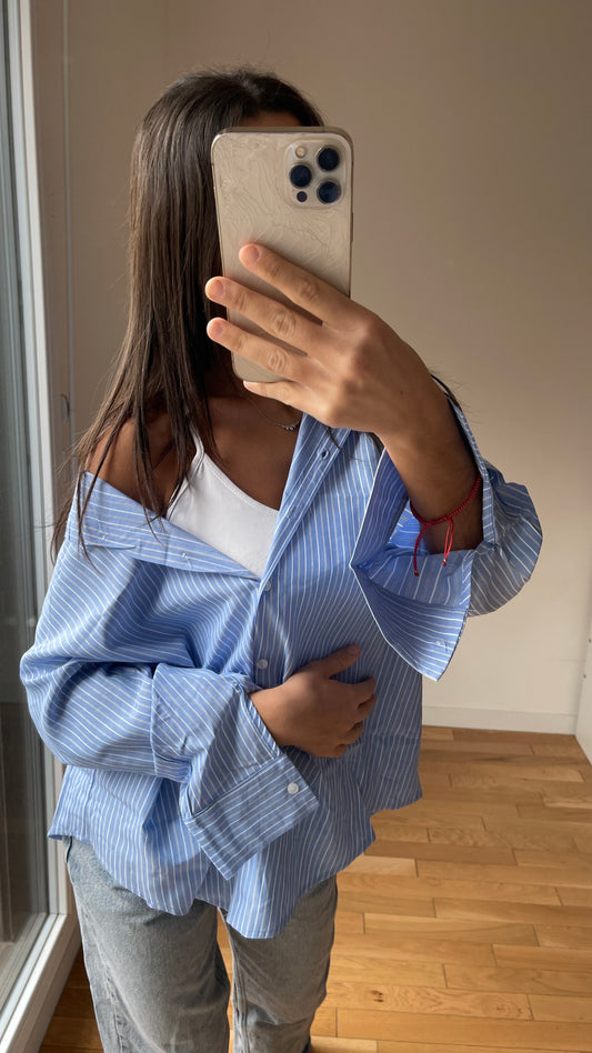 Chemise a rayures bleue