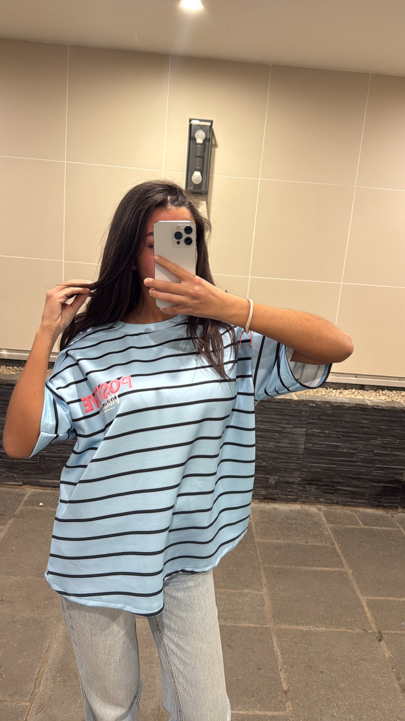 T shirt positive bleu