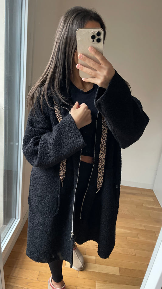 Manteau mi long noir
