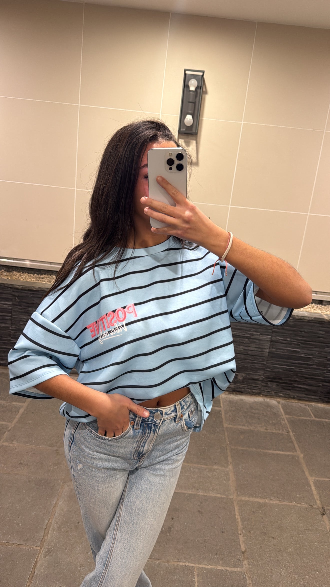 T shirt positive bleu