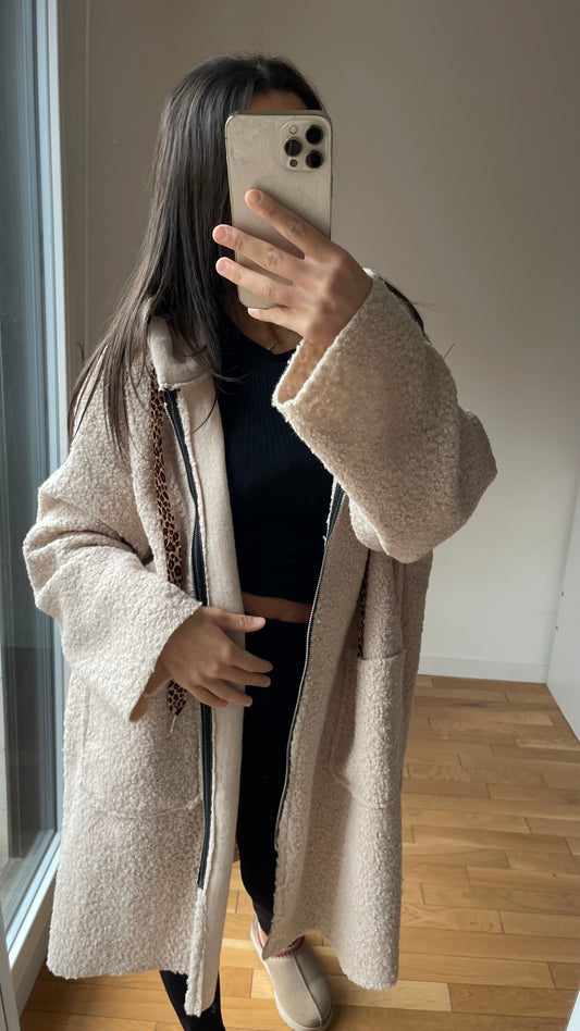 Manteau mi long beige
