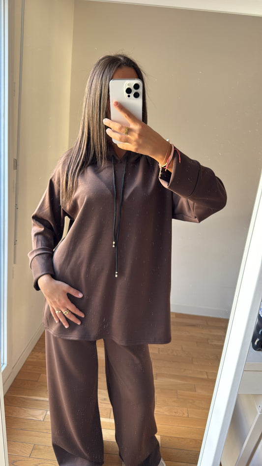 Ensemble Iliana marron