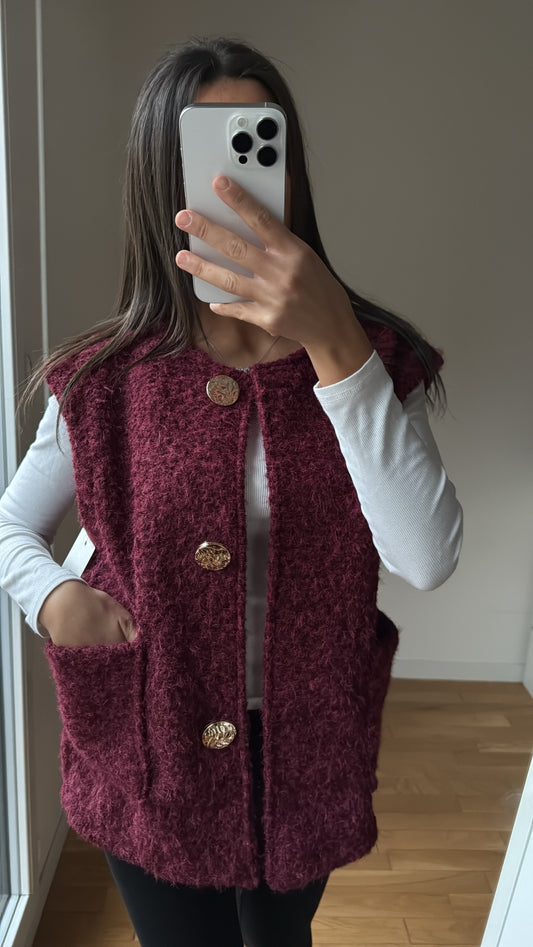 Gilet bordeaux 2 poches