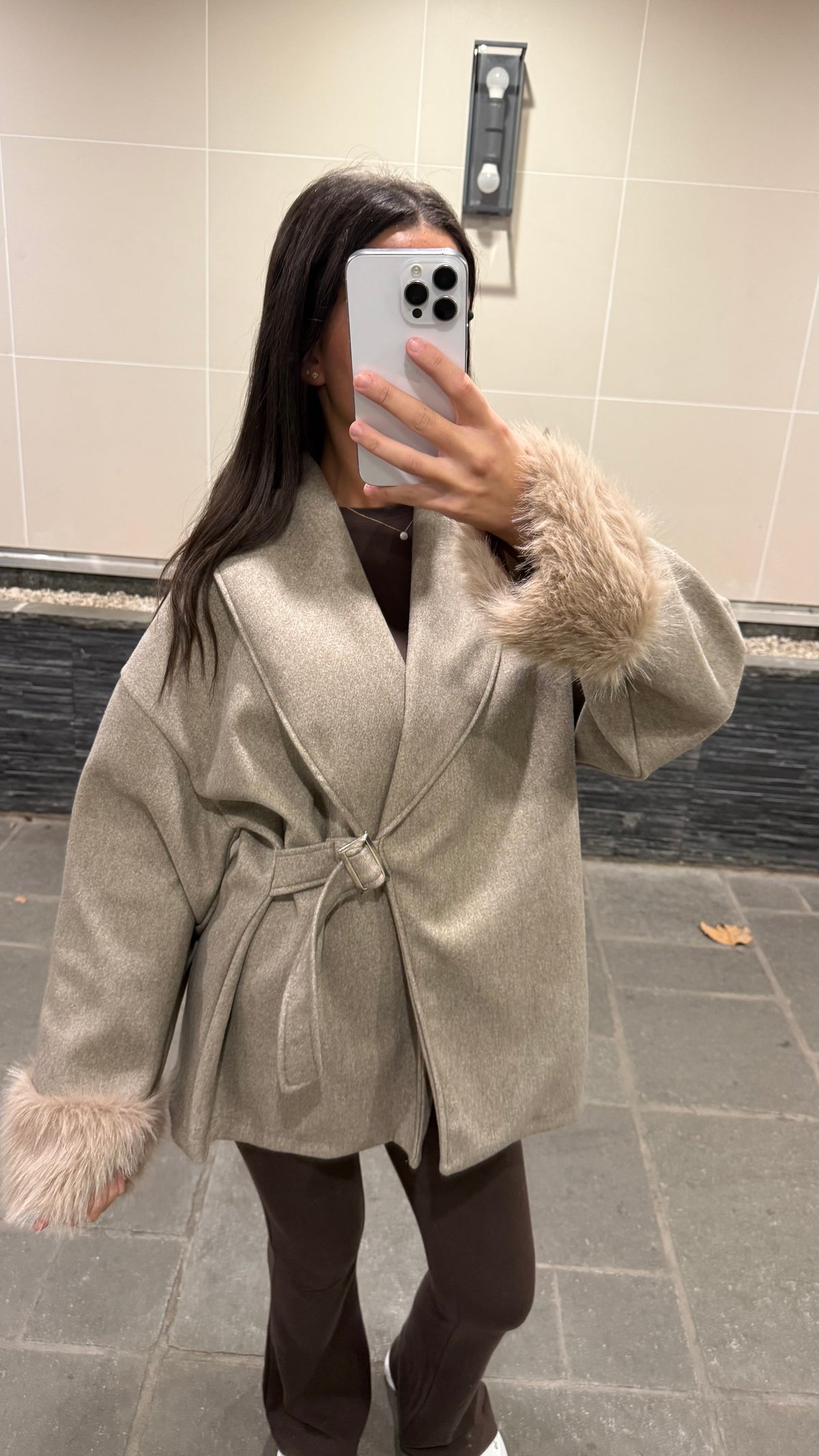Manteau lisa taupe
