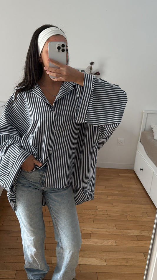 Chemise bleue marine oversize