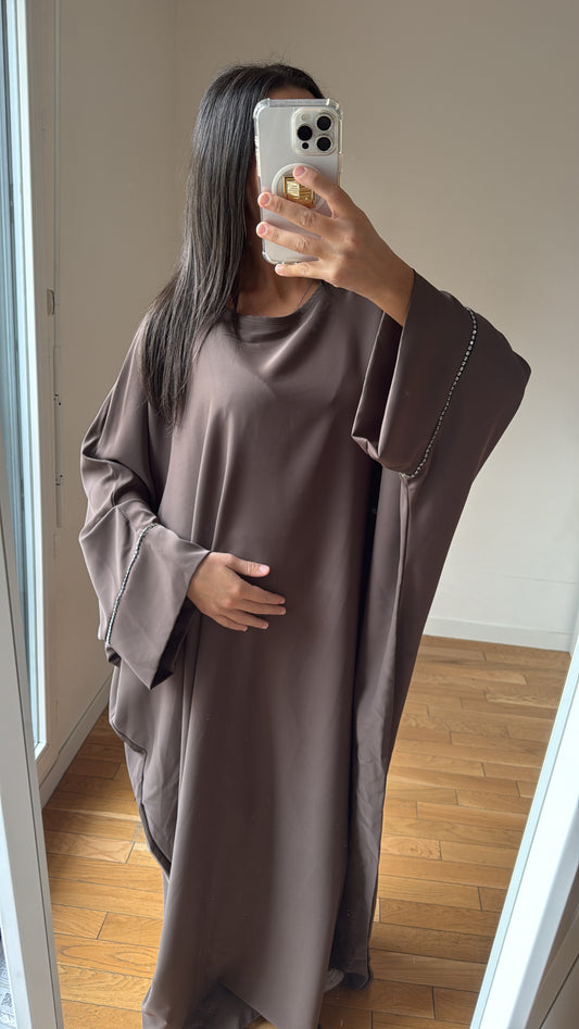 Abaya anya marron chocolat