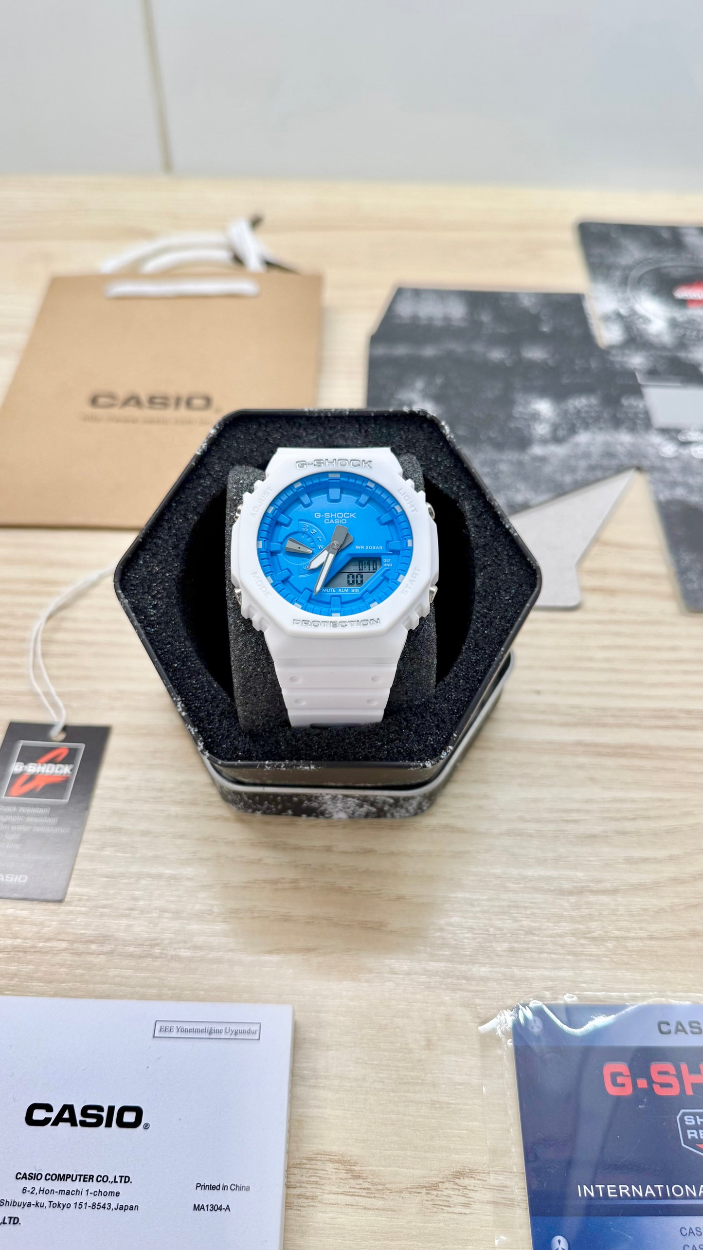 G shock blanche bleue