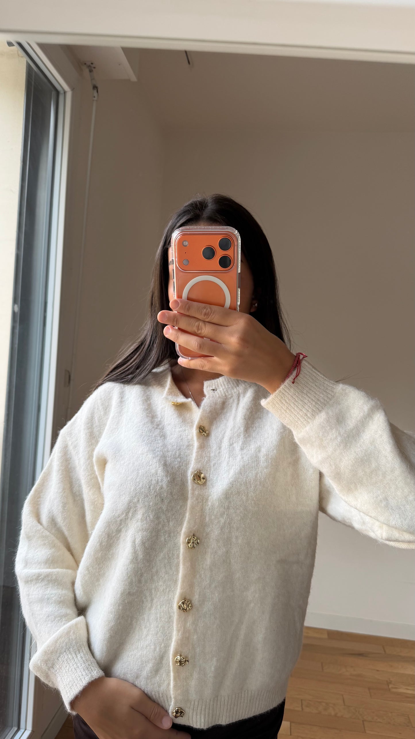 Gilet Asma blanc cassé