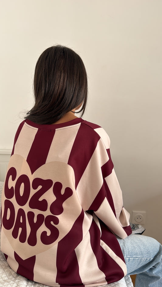 Pull cosy day bordeaux