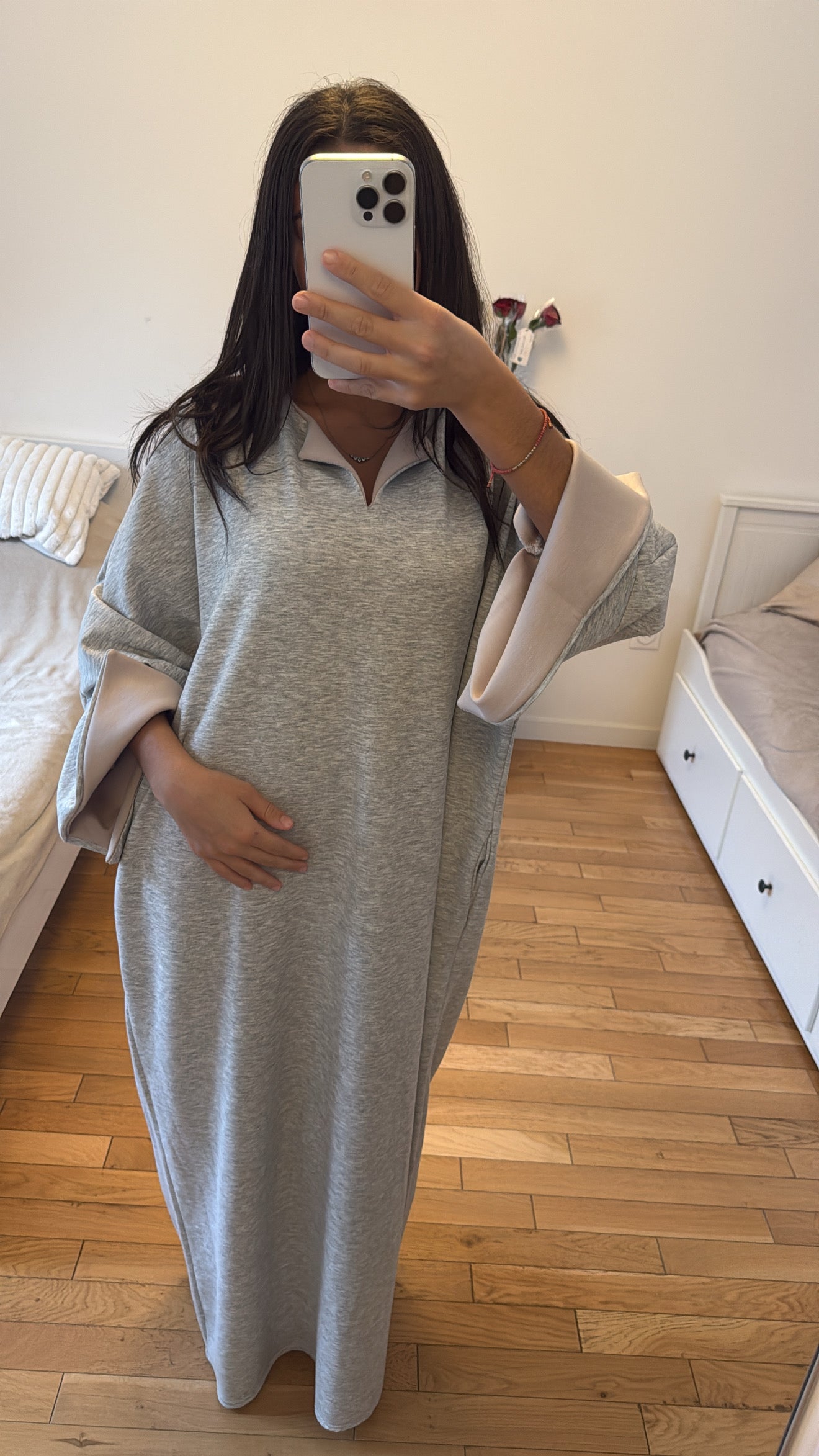 Robe Maya longue grise