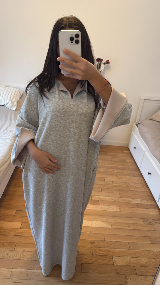 Abaya Maya longue grise