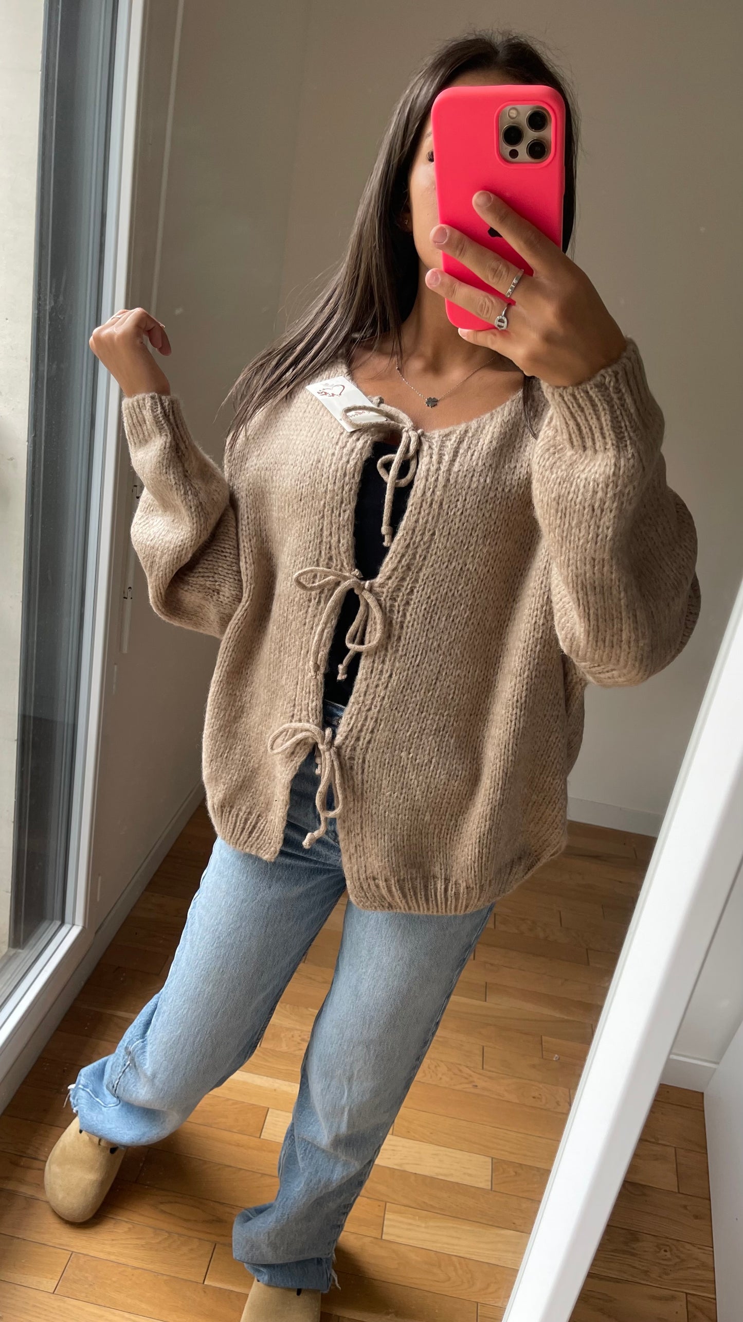 Pull farah beige foncé