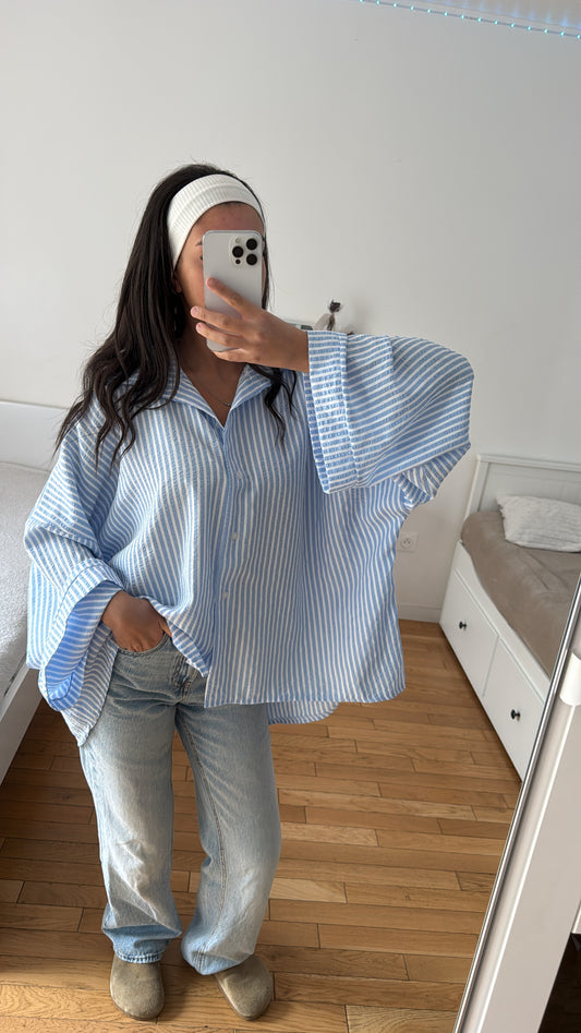 Chemise bleue oversize