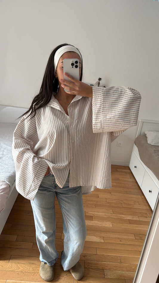 Chemise beige oversize