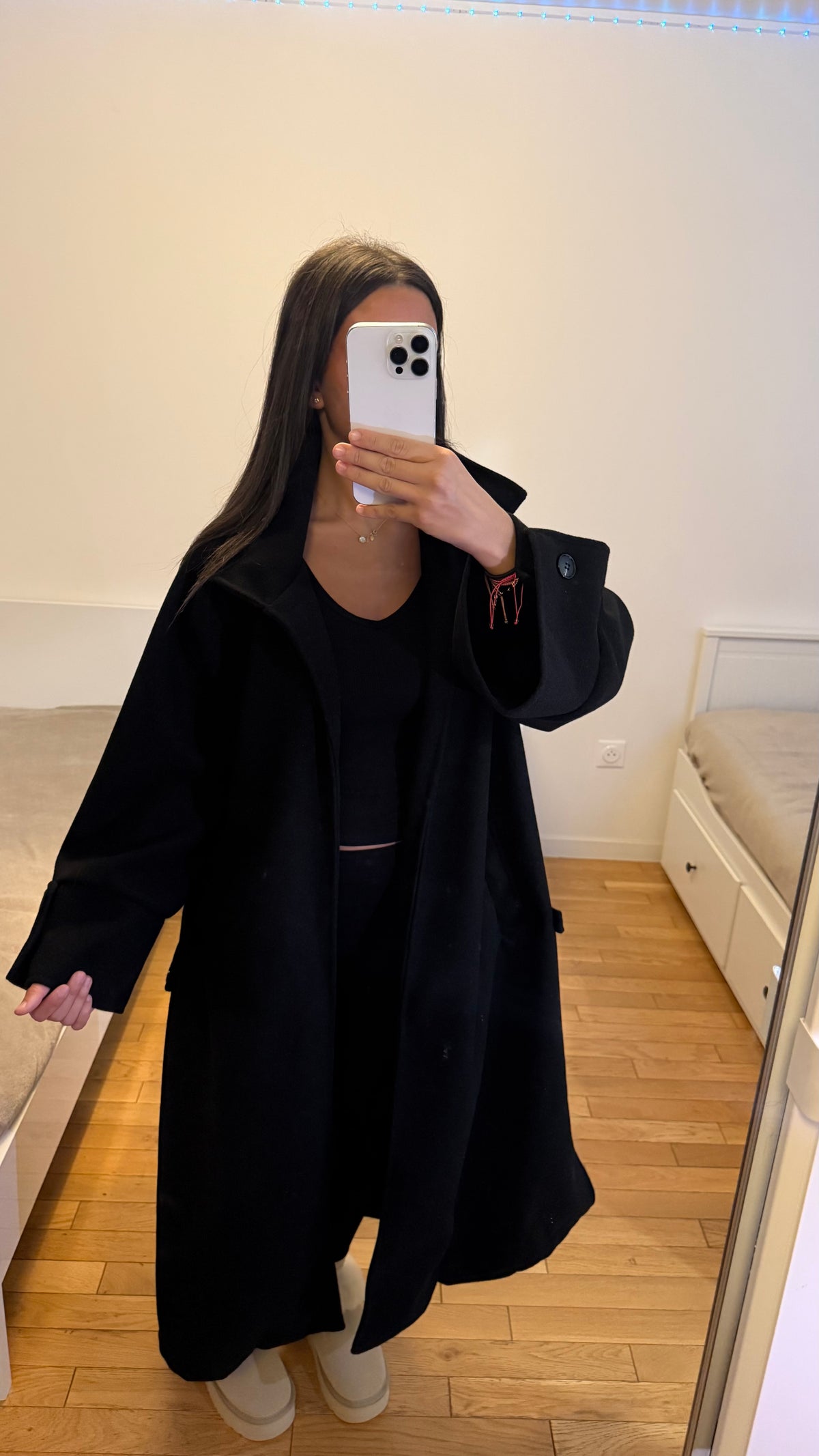 Manteau fente noir