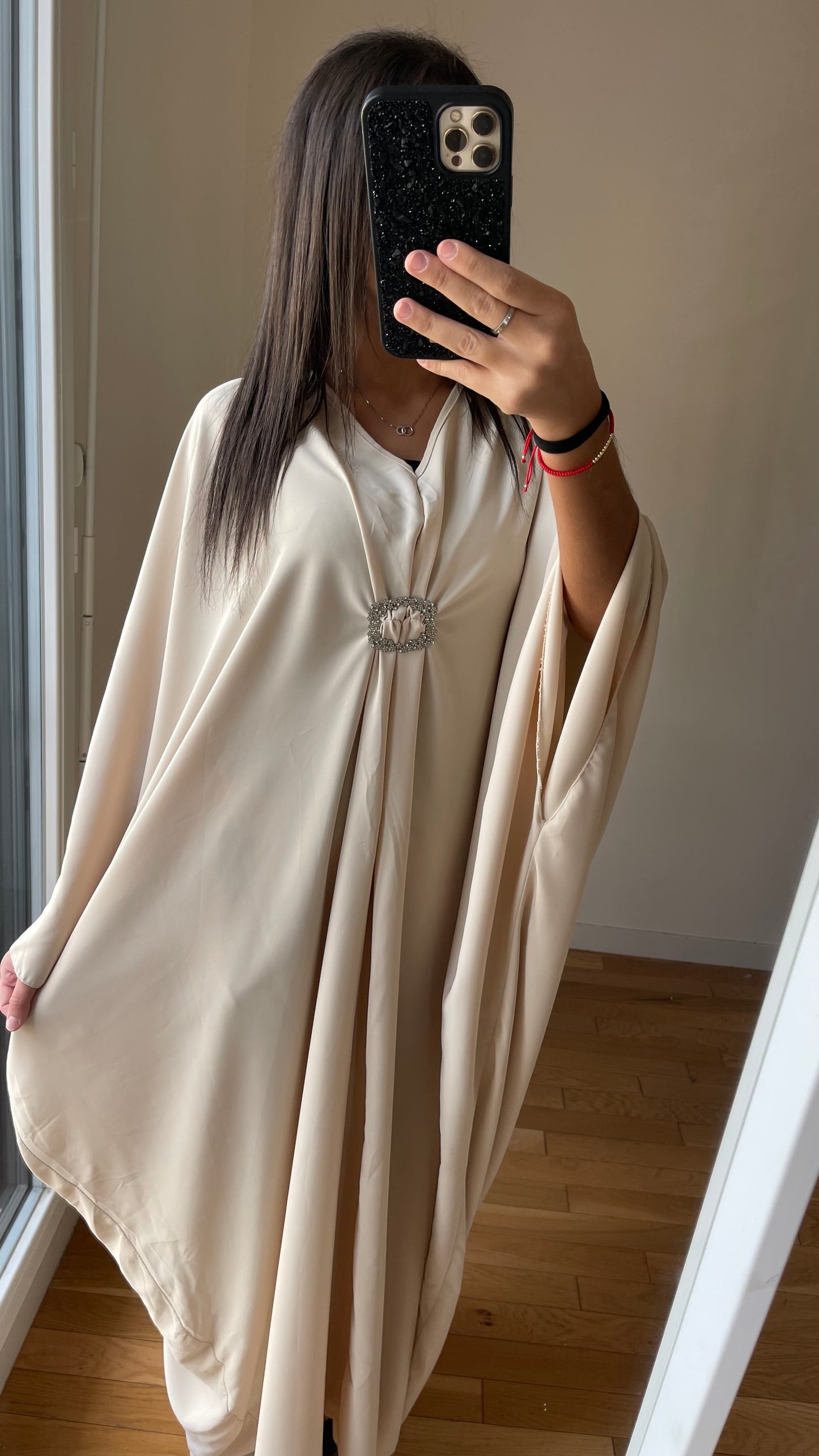 Abaya lila beige