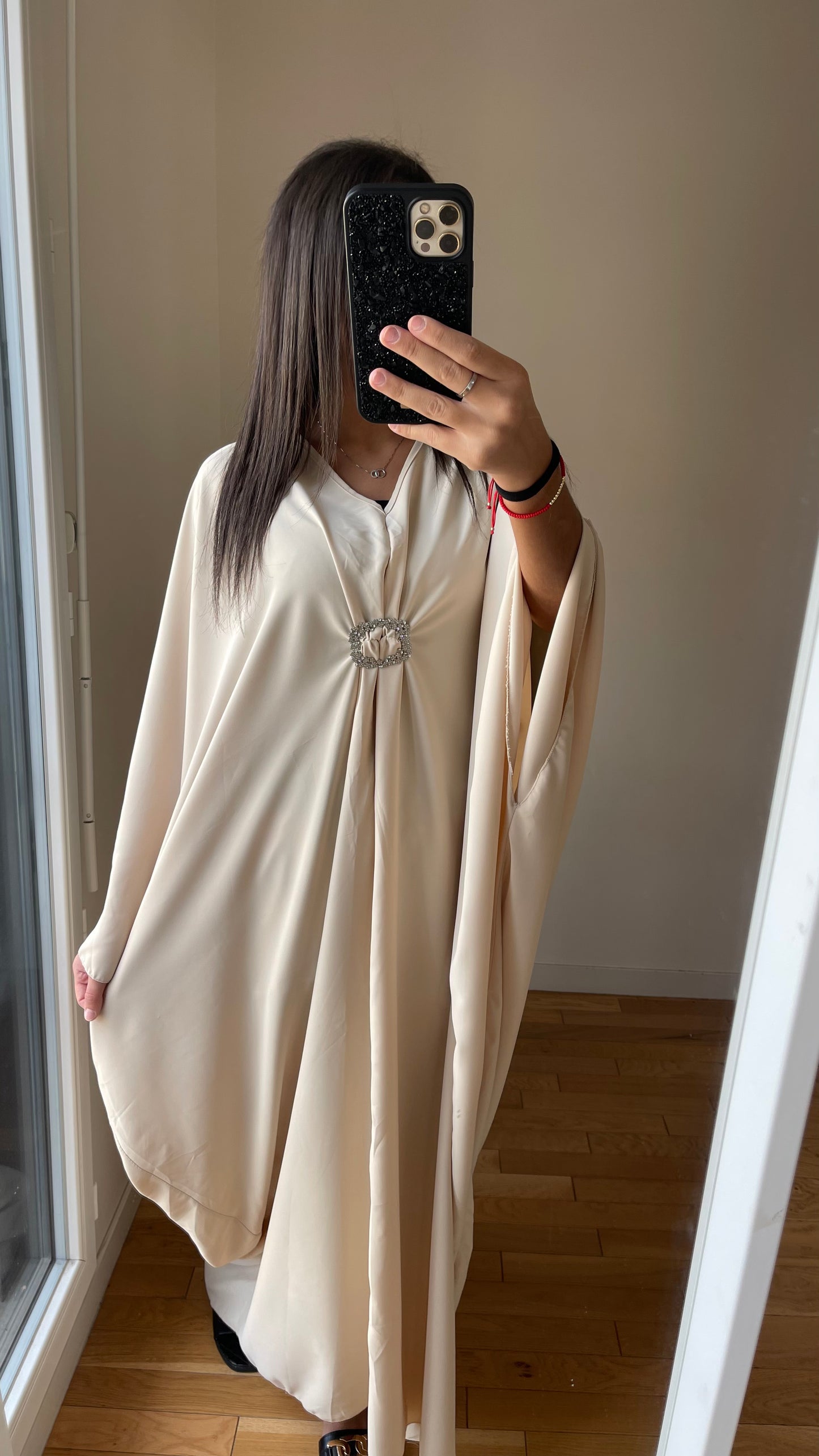 Abaya lila beige