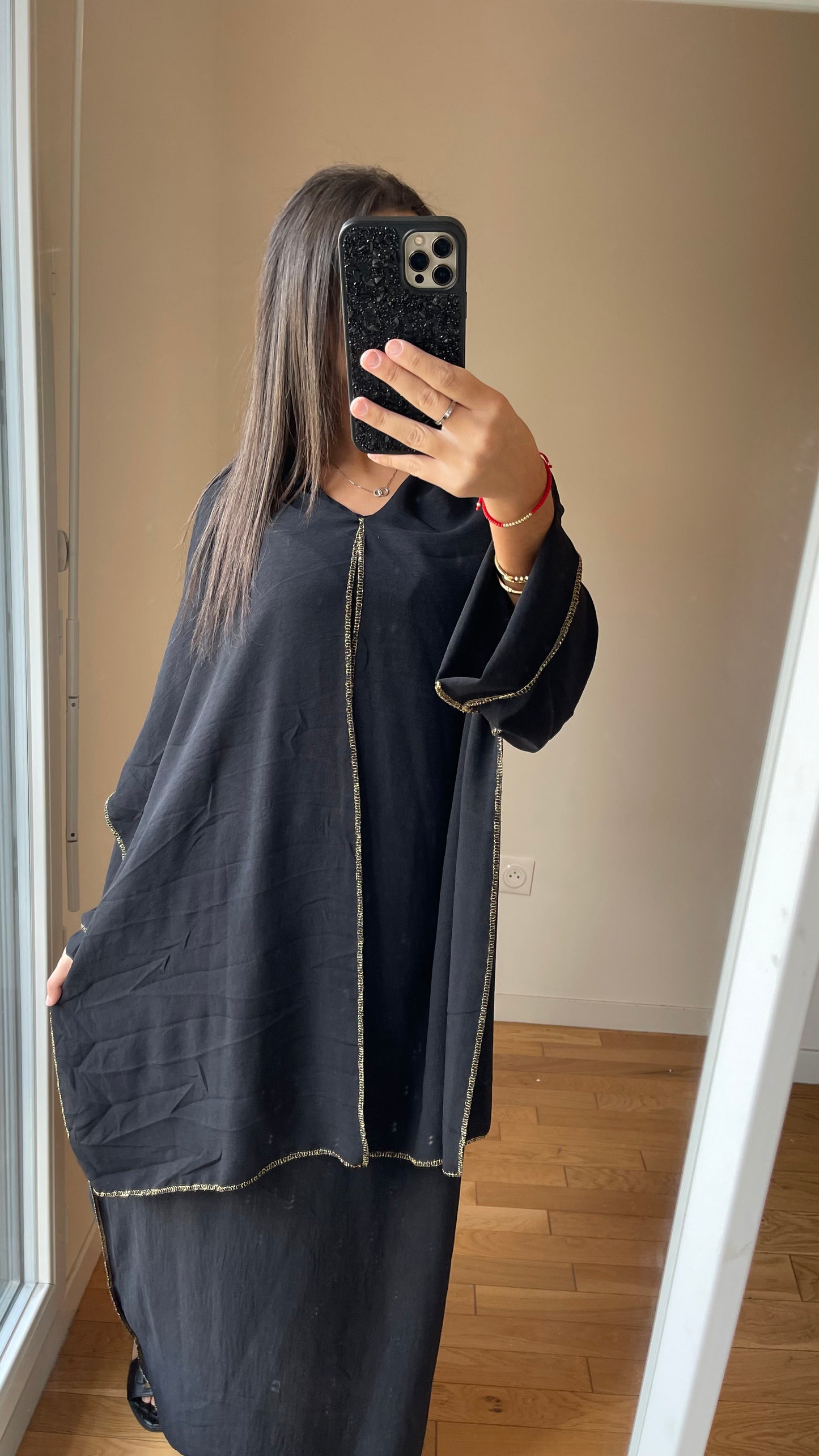 Abaya noir hijab integré