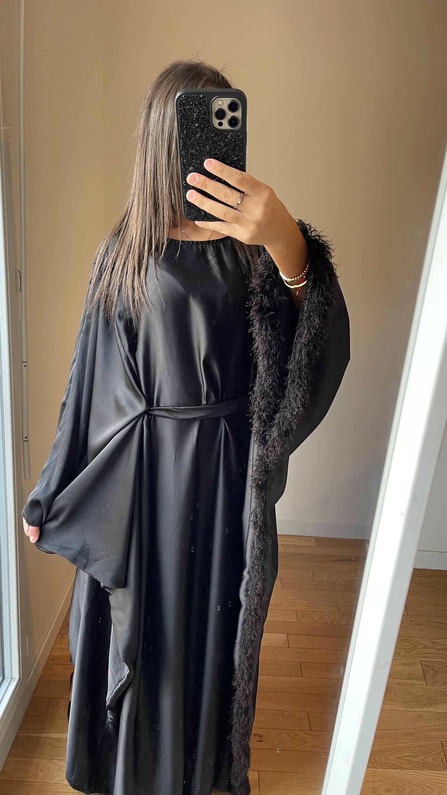 Abaya noir avec ceinture