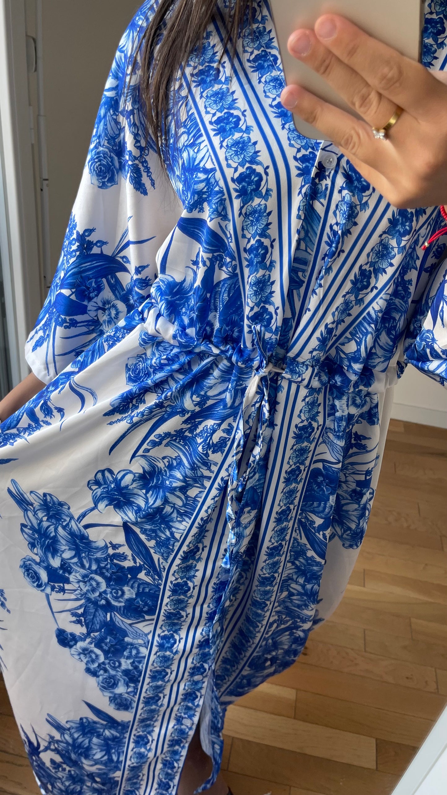 Robe a motif / kimono bleu