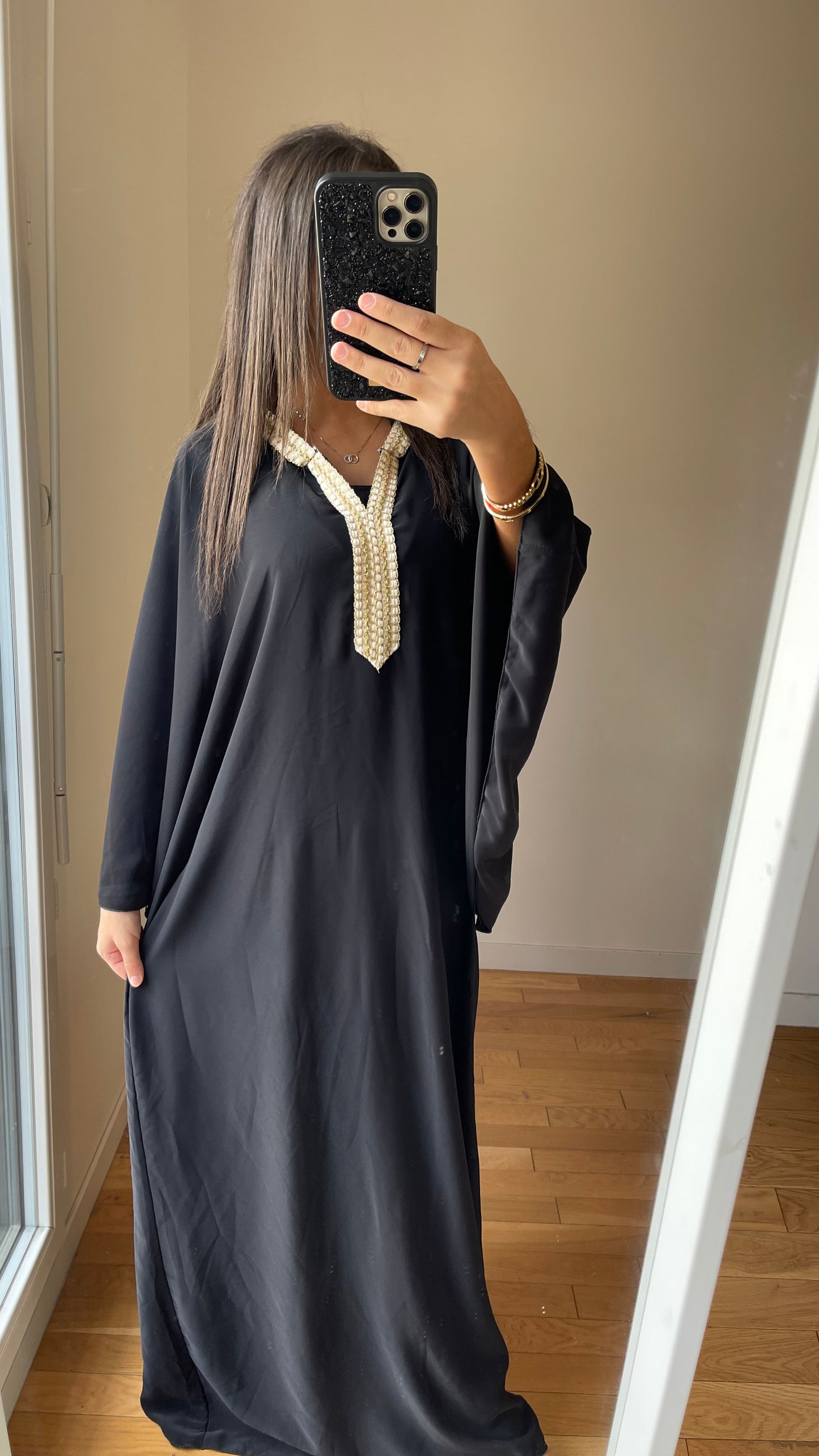 Abaya noir avec capuche