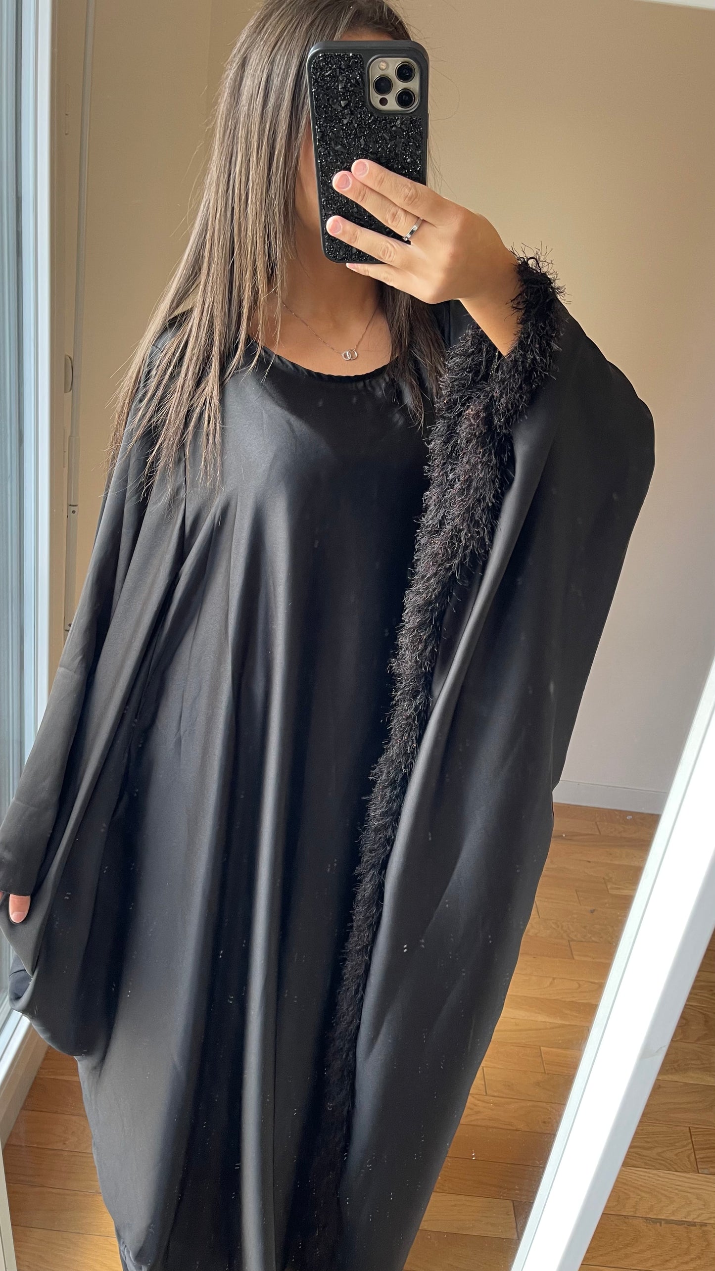 Abaya noir avec ceinture