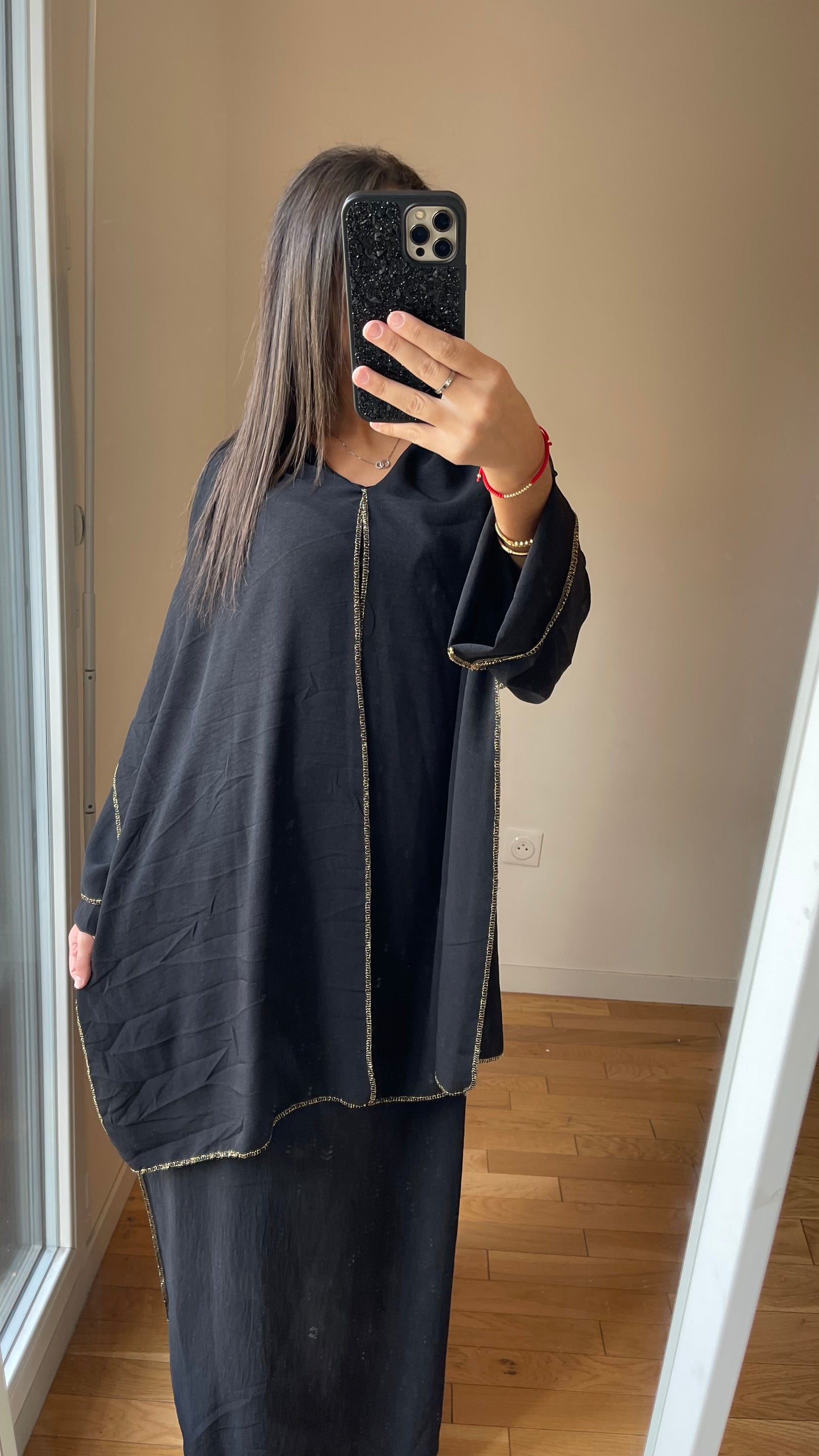 Abaya noir hijab integré